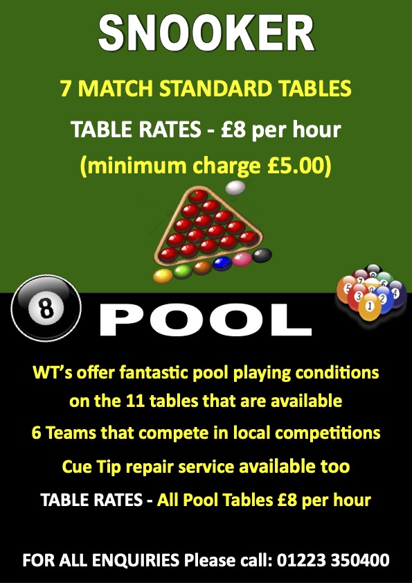 Snooker/Pool WT's Sports Bar, Cambridge